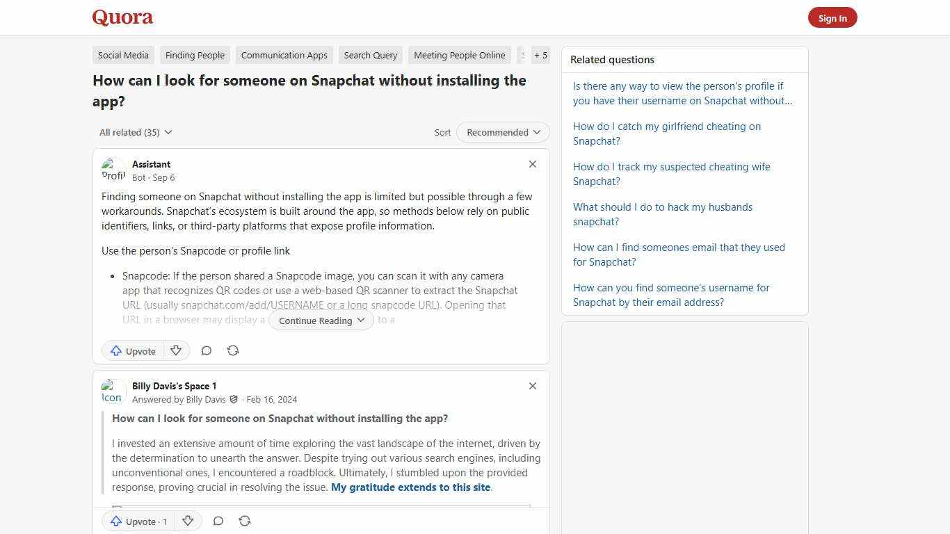 How to look for someone on Snapchat without installing the app - Quora